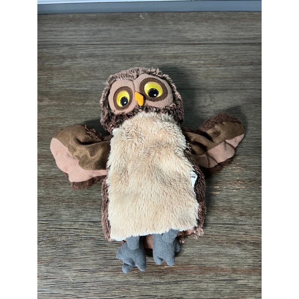 IKEA Vandring Uggla Owl Hand Puppet Plush Brown Stuffed Animal 10" No Tags